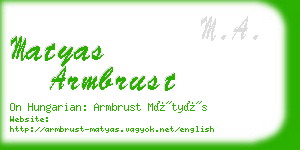 matyas armbrust business card